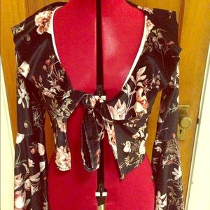 NastyGal Velvet Crop Top NWT